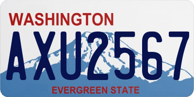 WA license plate AXU2567