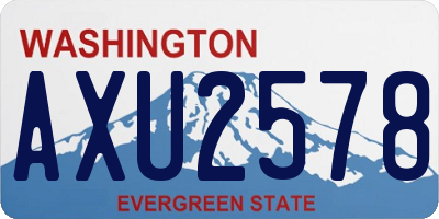 WA license plate AXU2578