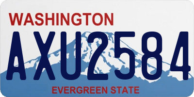 WA license plate AXU2584