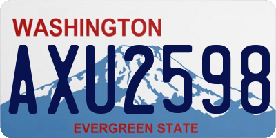 WA license plate AXU2598