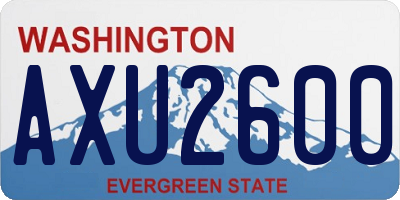 WA license plate AXU2600