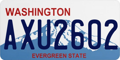 WA license plate AXU2602