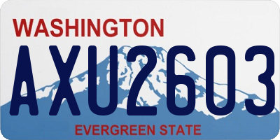 WA license plate AXU2603