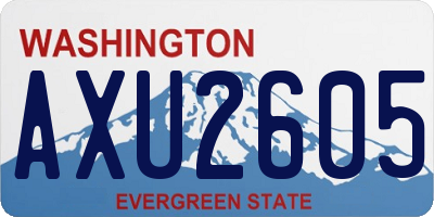 WA license plate AXU2605