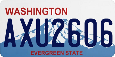 WA license plate AXU2606