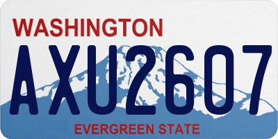 WA license plate AXU2607