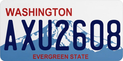 WA license plate AXU2608