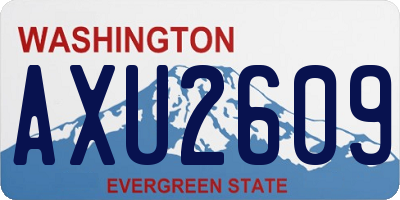 WA license plate AXU2609