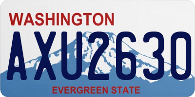 WA license plate AXU2630