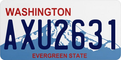WA license plate AXU2631