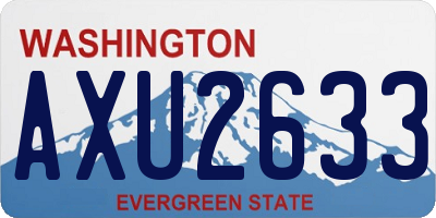 WA license plate AXU2633