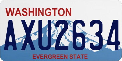 WA license plate AXU2634