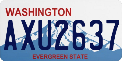 WA license plate AXU2637