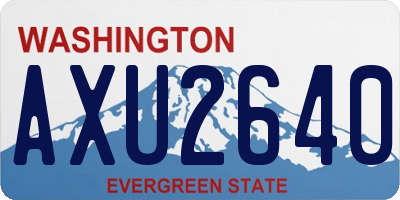 WA license plate AXU2640
