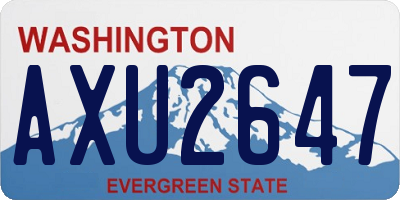 WA license plate AXU2647
