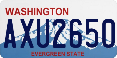 WA license plate AXU2650
