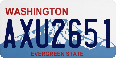 WA license plate AXU2651