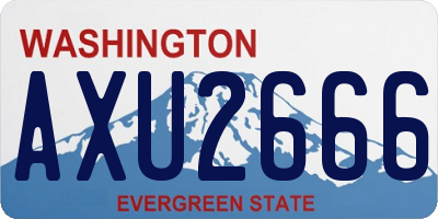 WA license plate AXU2666