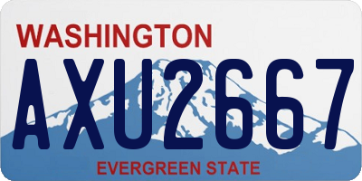 WA license plate AXU2667