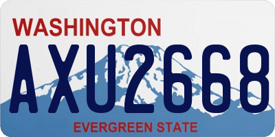 WA license plate AXU2668