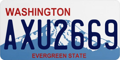 WA license plate AXU2669