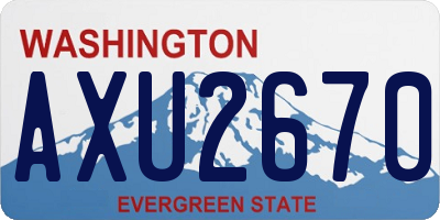 WA license plate AXU2670