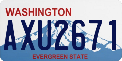 WA license plate AXU2671