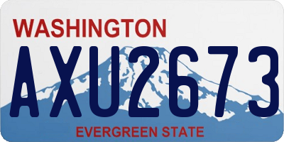 WA license plate AXU2673