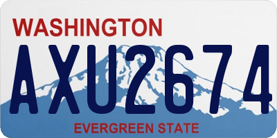 WA license plate AXU2674