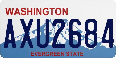 WA license plate AXU2684