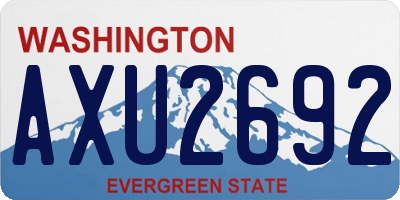 WA license plate AXU2692