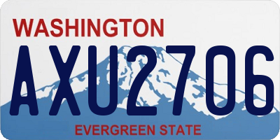 WA license plate AXU2706