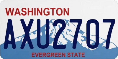WA license plate AXU2707