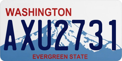 WA license plate AXU2731