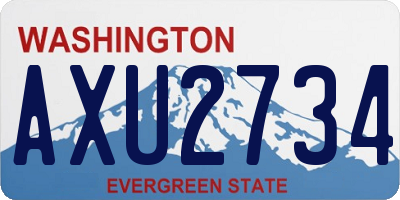 WA license plate AXU2734