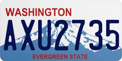 WA license plate AXU2735