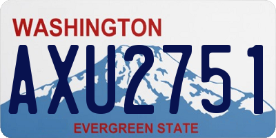 WA license plate AXU2751