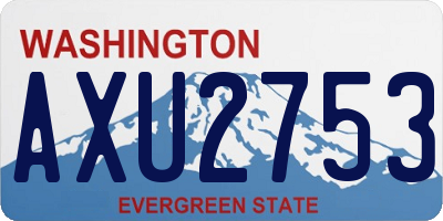 WA license plate AXU2753