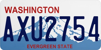WA license plate AXU2754