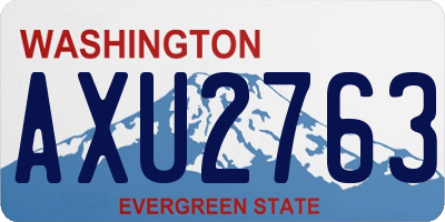 WA license plate AXU2763