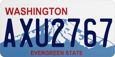 WA license plate AXU2767