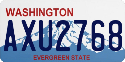 WA license plate AXU2768