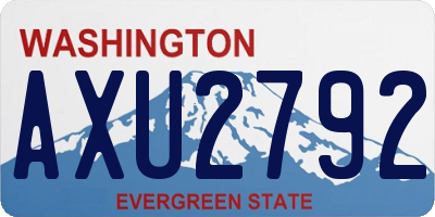 WA license plate AXU2792