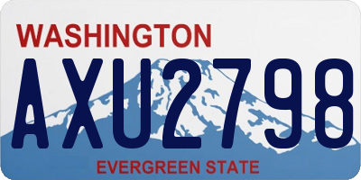 WA license plate AXU2798