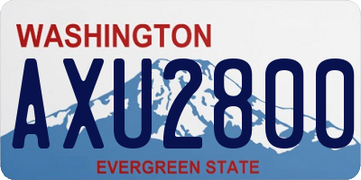 WA license plate AXU2800