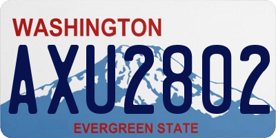 WA license plate AXU2802