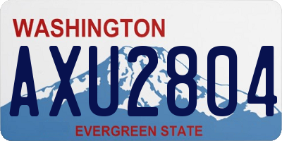 WA license plate AXU2804