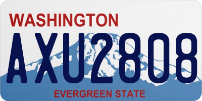 WA license plate AXU2808