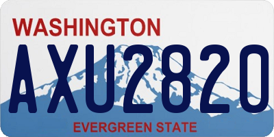 WA license plate AXU2820