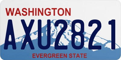 WA license plate AXU2821